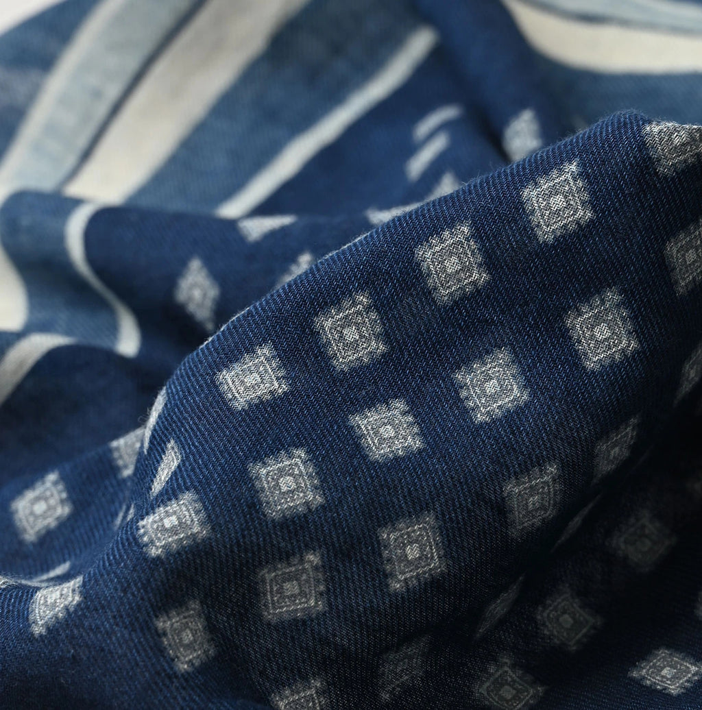 Indigo Supima Aya Square Komon Bandana