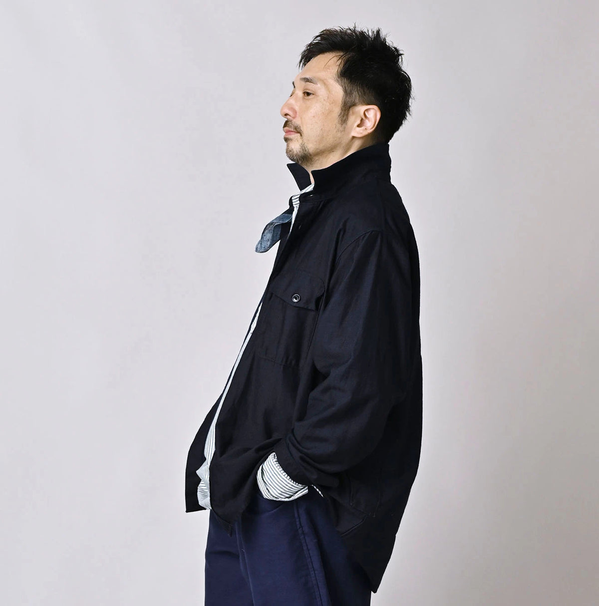 Indigo Weft Satin 908 Cruise Shirt