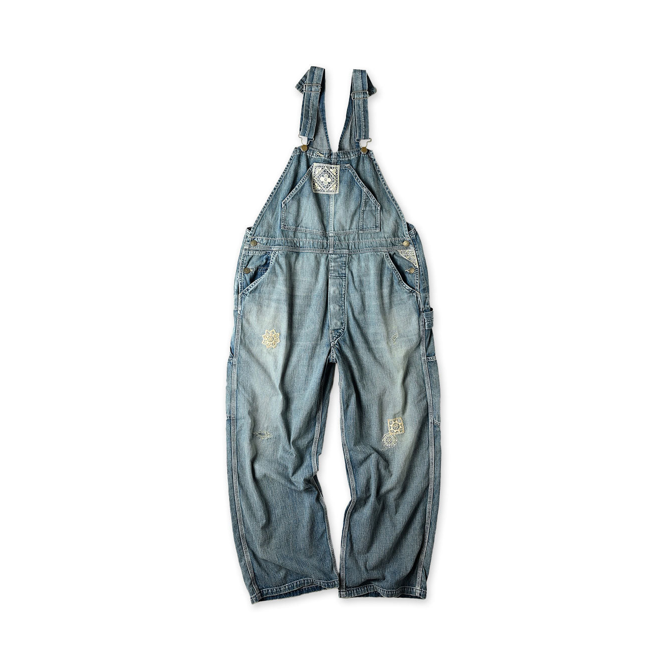 Mugihiko 908 Overalls APPARE Finish Lace Lace Indigo Distressed②