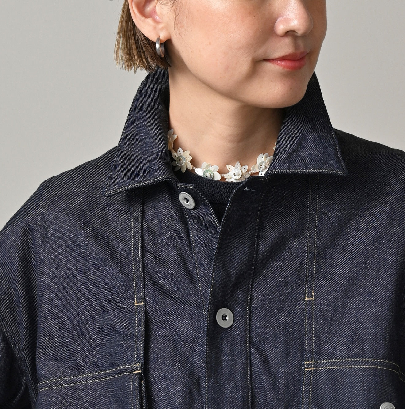 45 Petit Denim Bush Shirt Detail