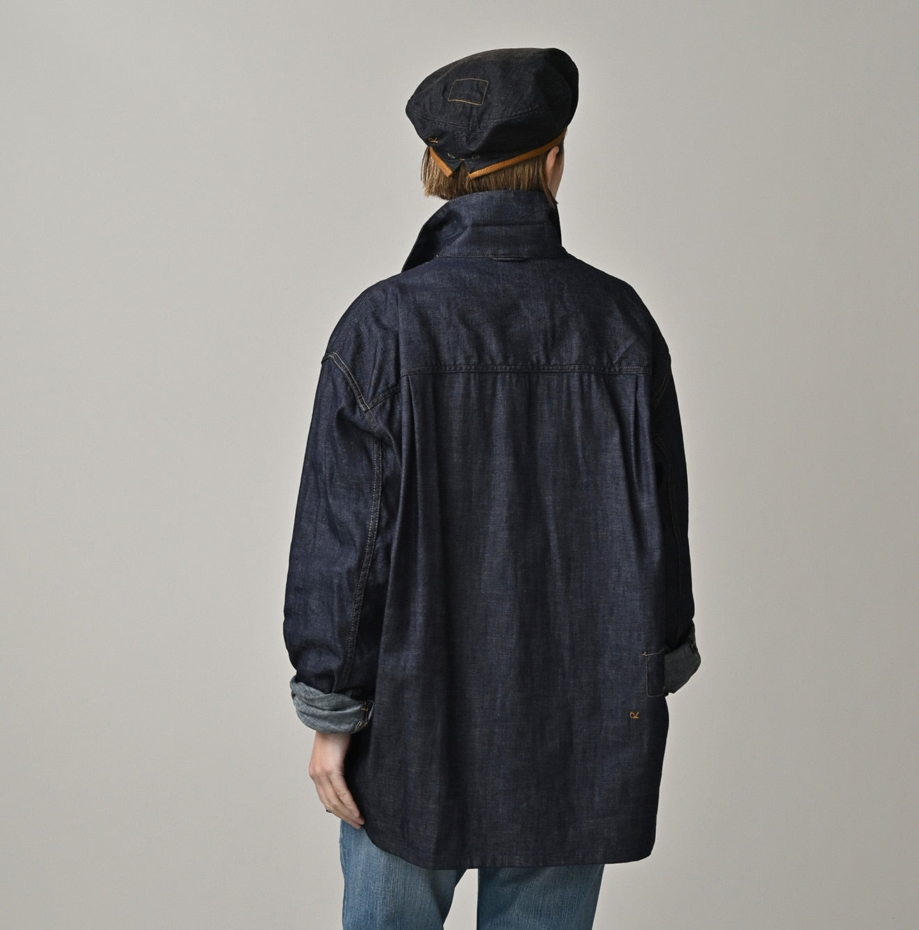 45 Petit Denim Bush Shirt Female Model
