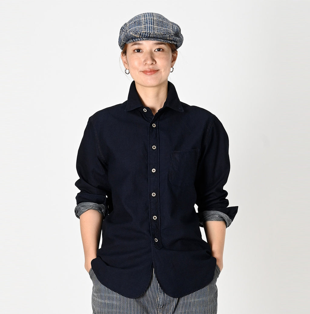 Indigo Double Woven 908 Loafer Shirt Female Model