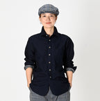 Indigo Double Woven 908 Loafer Shirt Female Model