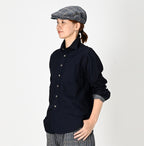 Indigo Double Woven 908 Loafer Shirt Female Model