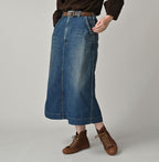 Mugihiko Denim Painter Skirt Zyu Female Model