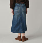 Mugihiko Denim Painter Skirt Zyu Female Model