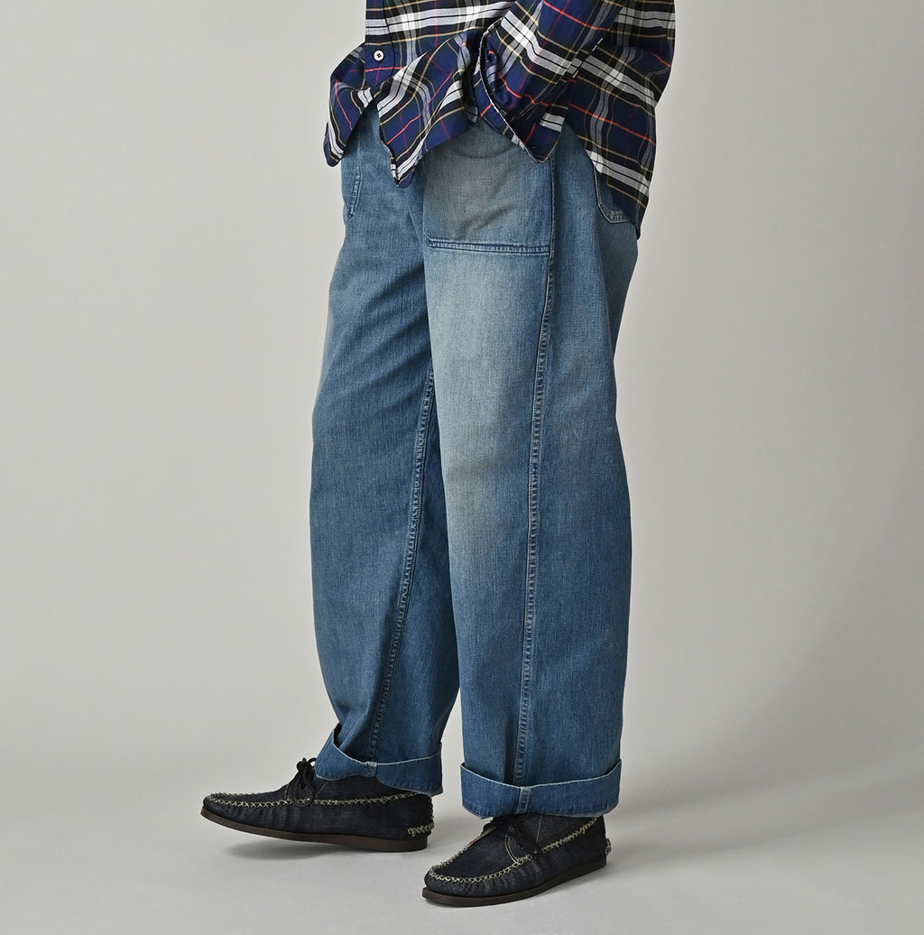 Mugihiko Denim 908 Painter Pants Tan Male Model