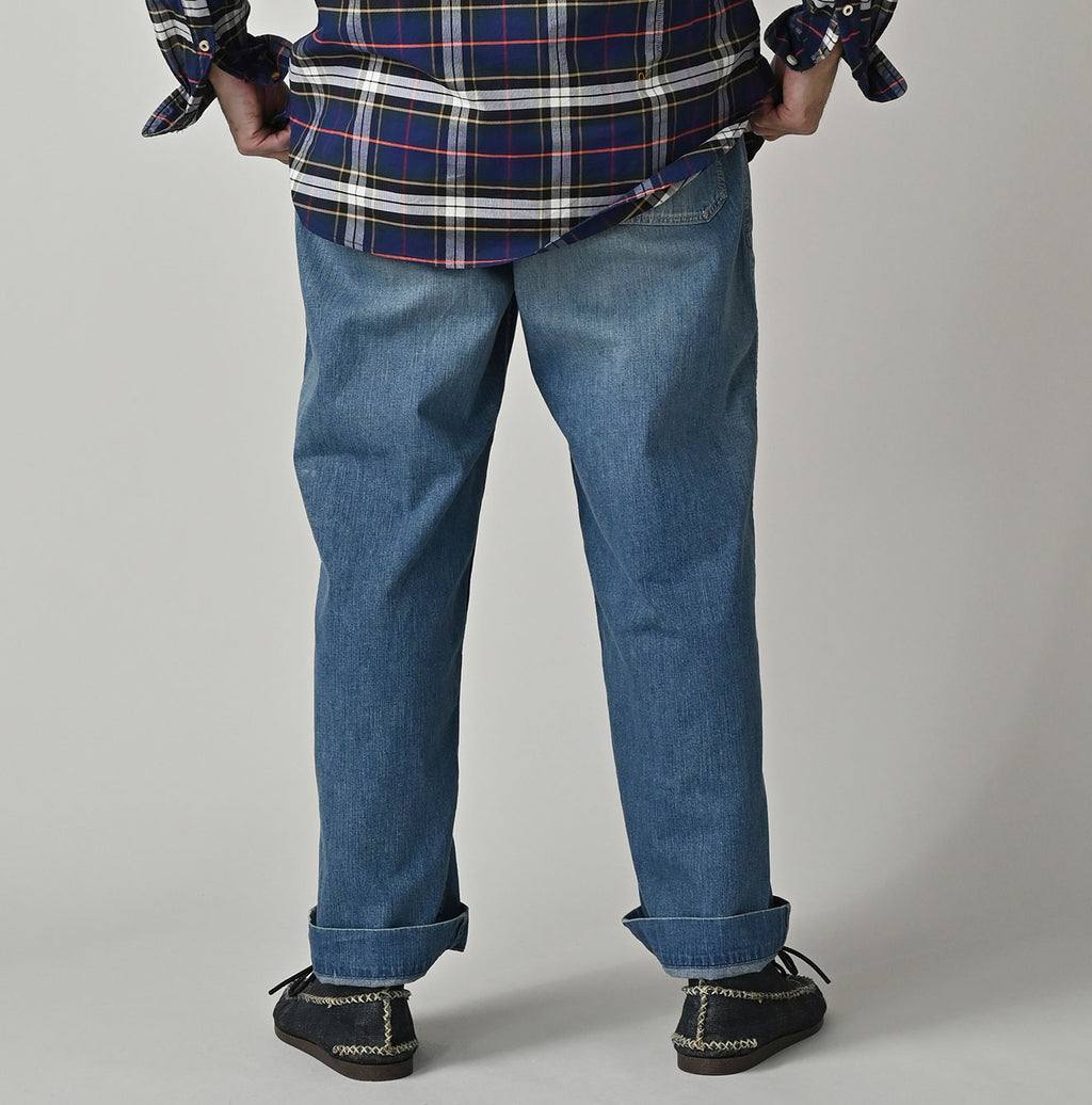 Mugihiko Denim 908 Painter Pants Tan Male Model