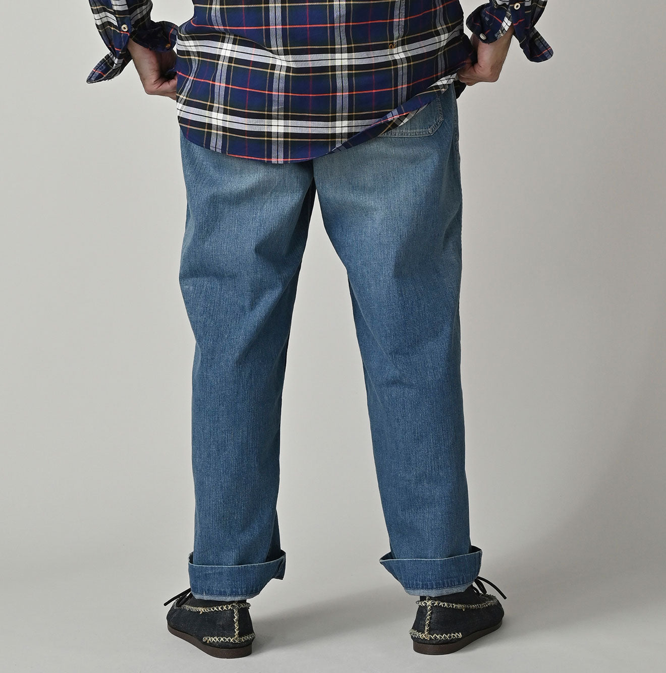 Mugihiko Denim 908 Painter Pants Tan Male Model