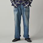 Mugihiko Denim 908 Painter Pants Tan Male Model