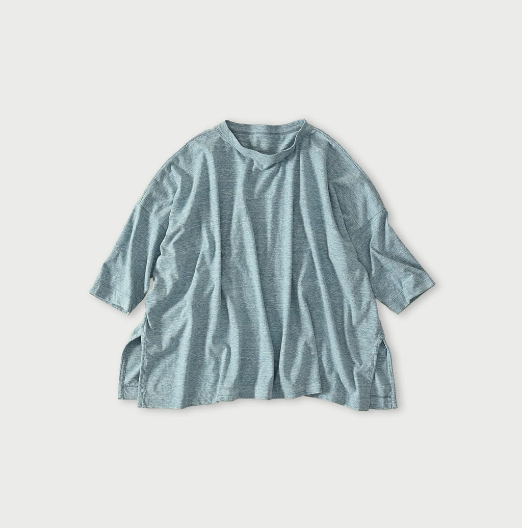 Top Tenjiku Big Slit T-shirt Umii Blue