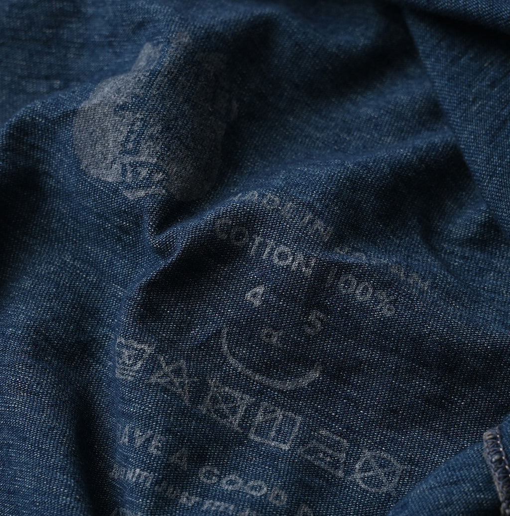 Indigo Tenjiku 908 45 Star Long Sleeve T-shirt Detail