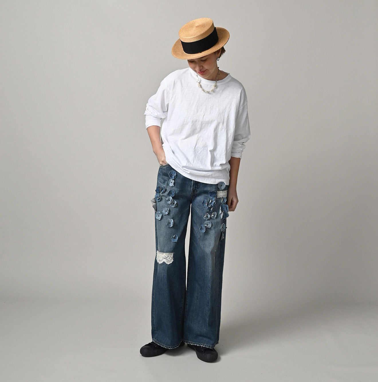 Tenjiku 908 Ocean T-shirt Female Model