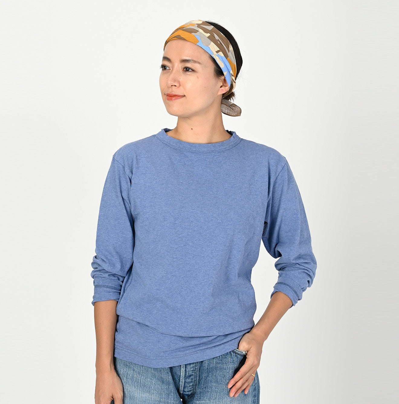 TOP Dozume Tenjik Cotton 908 45 Star Long Sleeve T-shirt Female Model