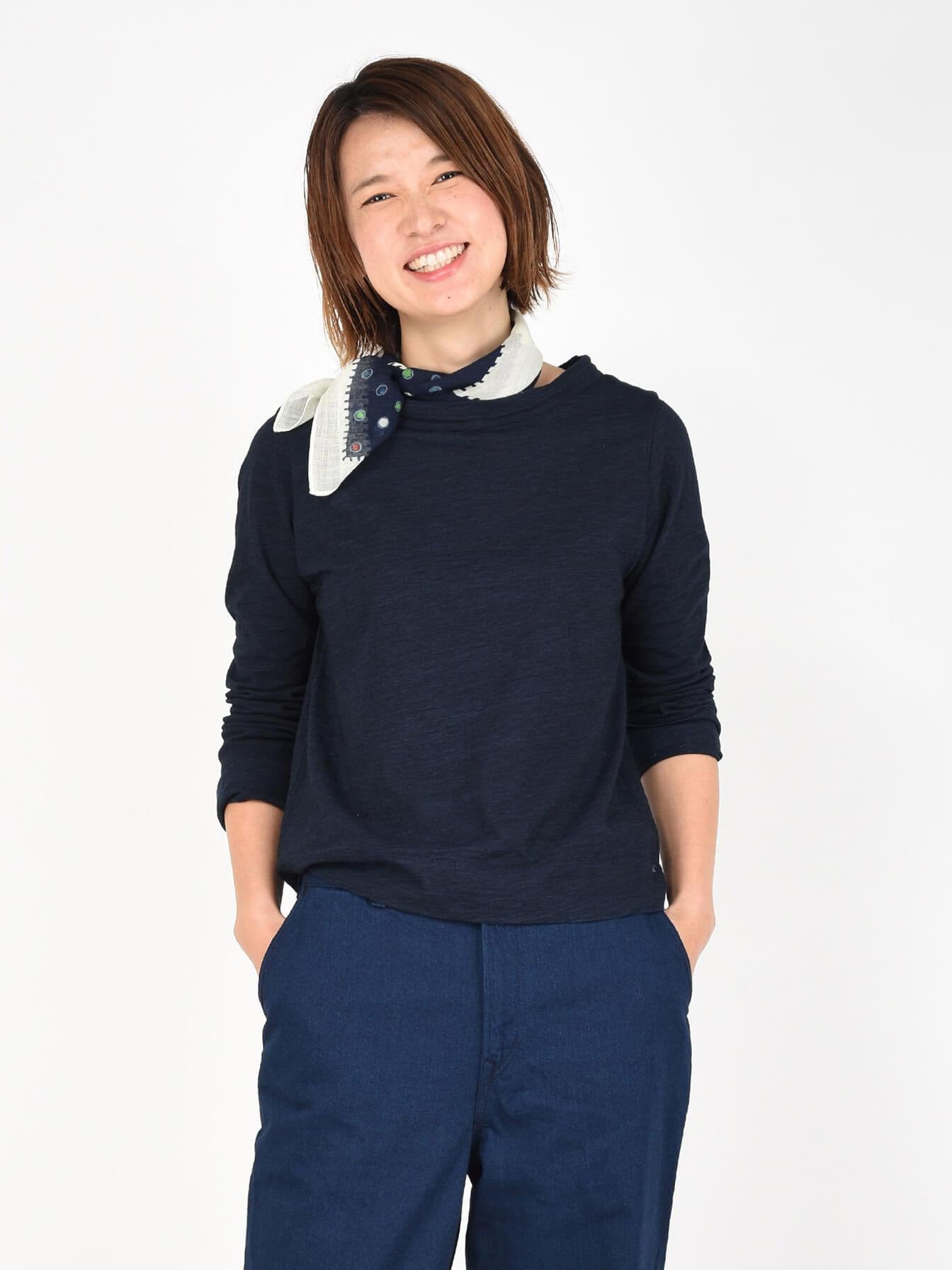 Indigo 45 Star Cotton Square Long Sleeve T-Shirt