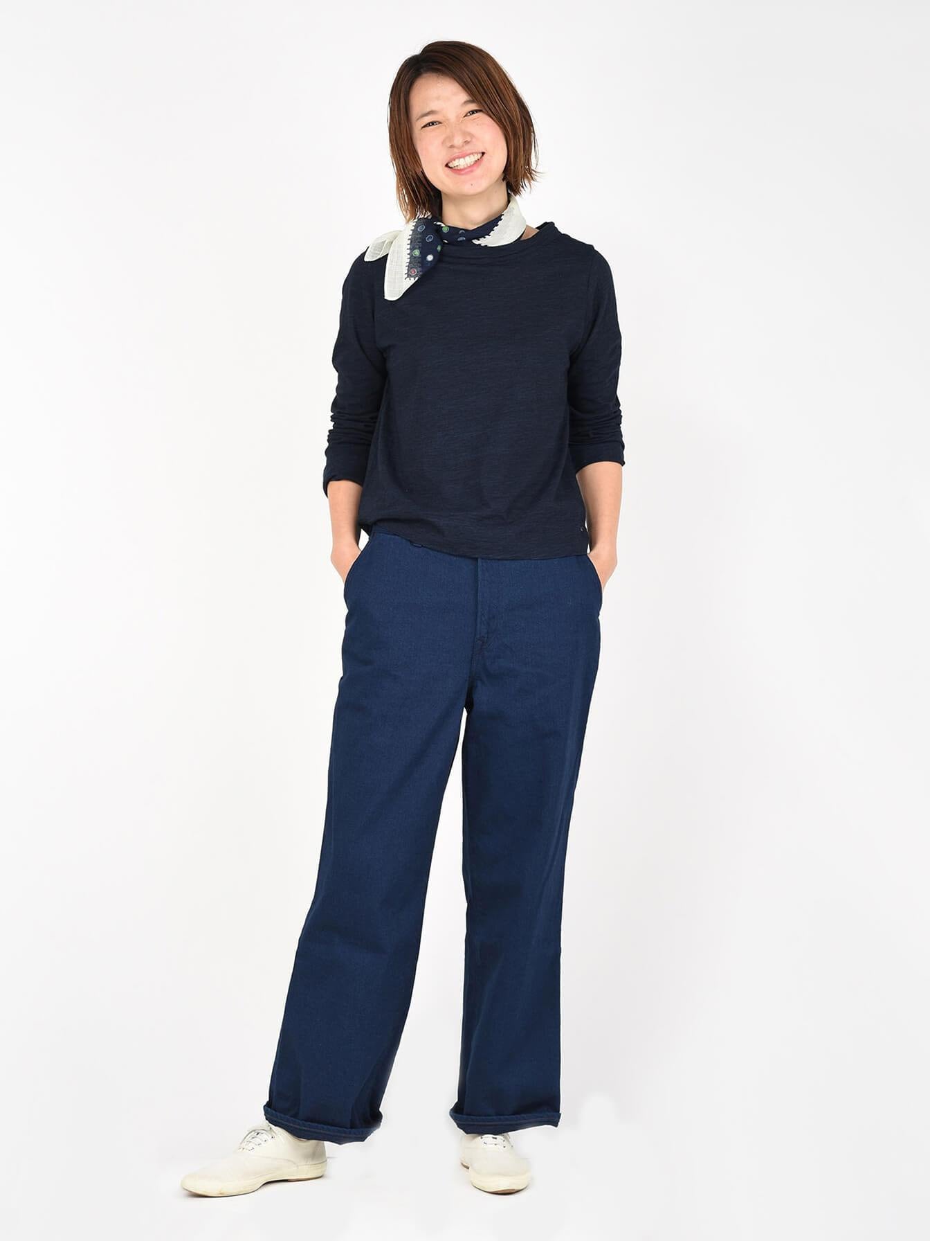 Indigo 45 Star Cotton Square Long Sleeve T-Shirt