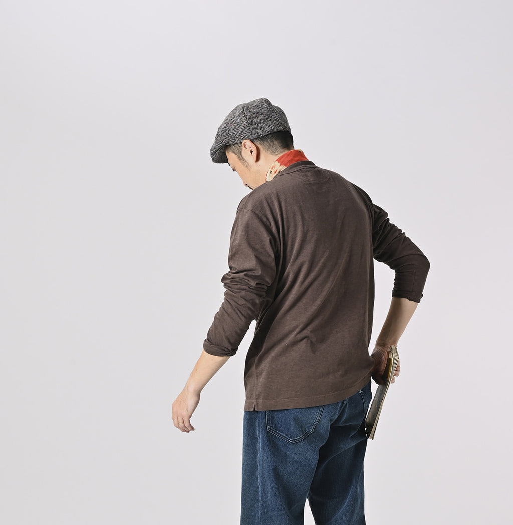 Plant Dyed Long Sleeve 908 45 Star T-shirt Male Model