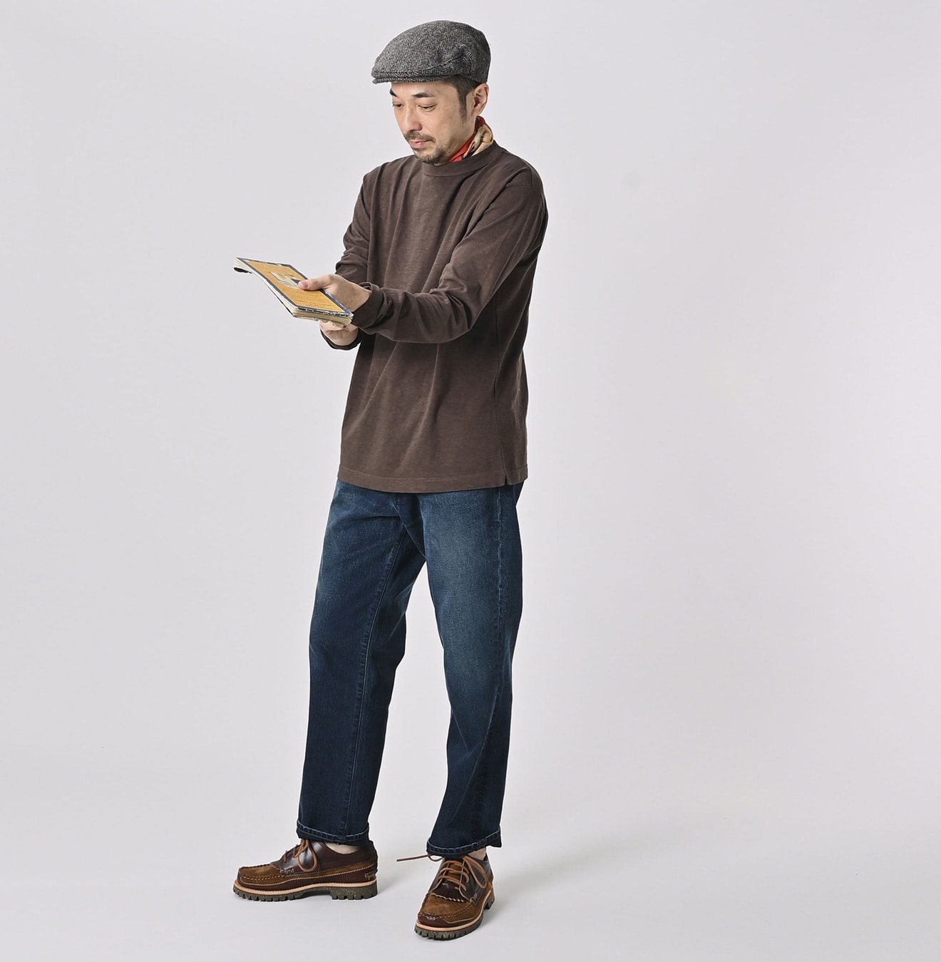 Plant Dyed Long Sleeve 908 45 Star T-shirt Male Model