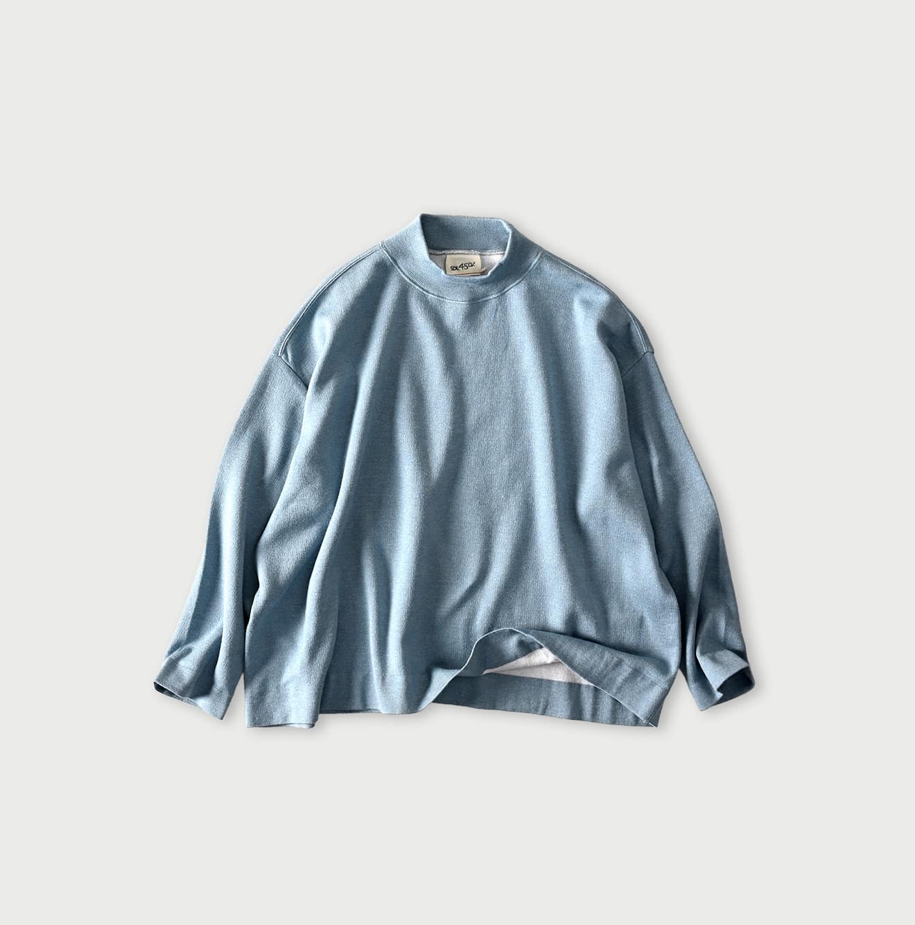 Smooth Yock Neck M Shirt Light Blue Top