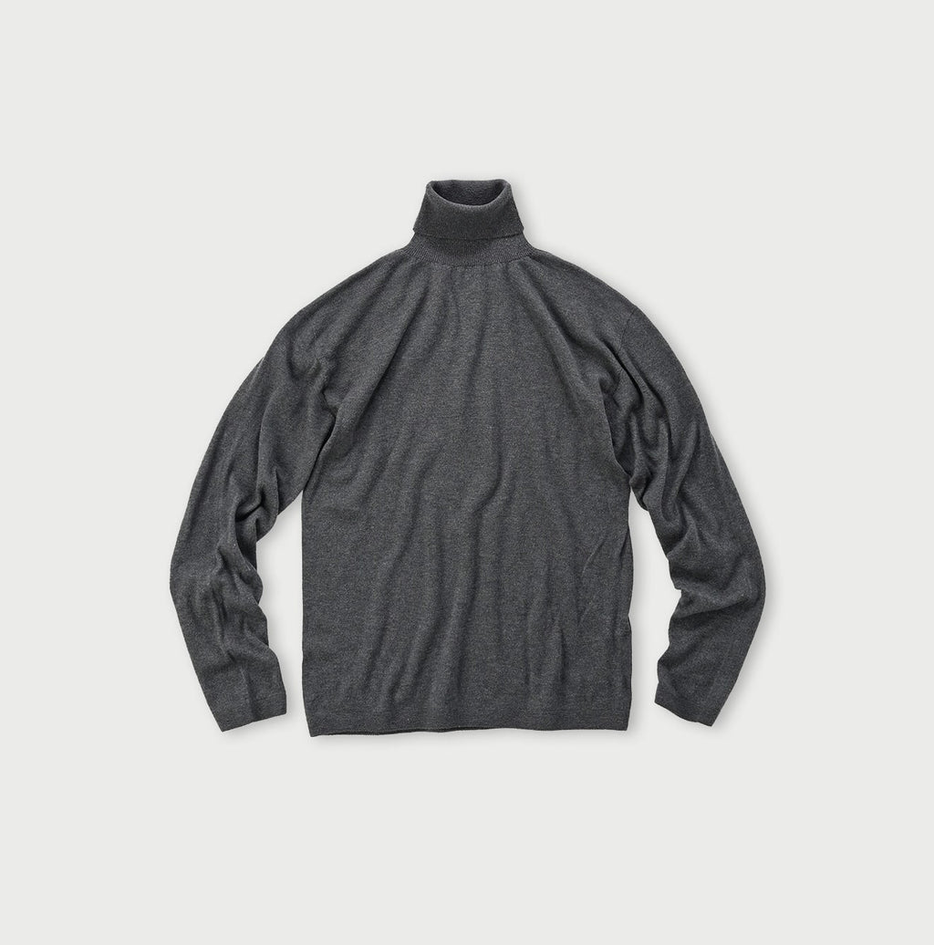 Whole Super Gauze Cotton 908 Turtle Neck T-shirt Green Top