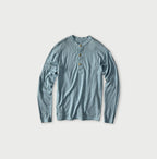 Whole Super Gauze 908 Henley Light Blue Moku