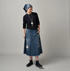 Indigo Whole Super Gauze 908 Crew