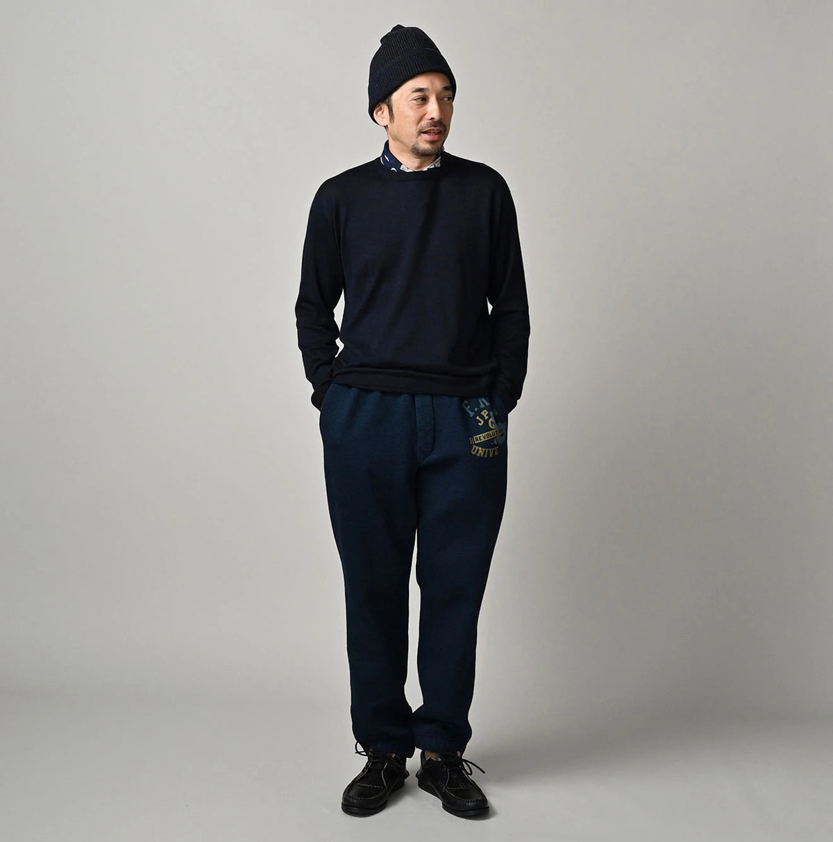 Indigo Whole Super Gauze 908 Crew