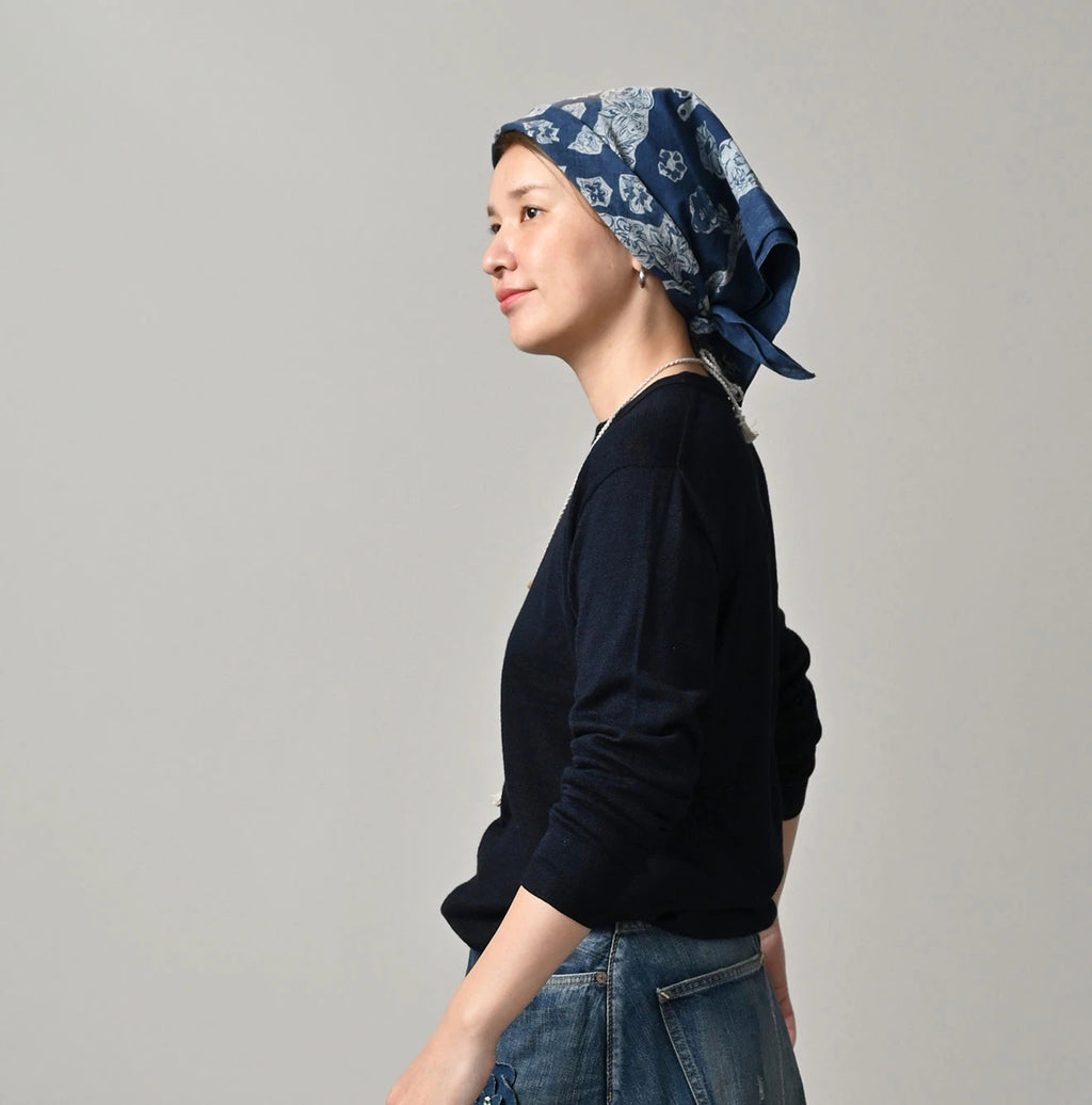 Indigo Whole Super Gauze 908 Crew