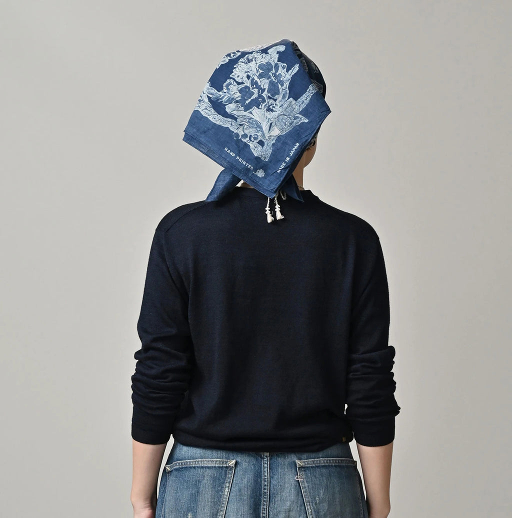Indigo Whole Super Gauze 908 Crew