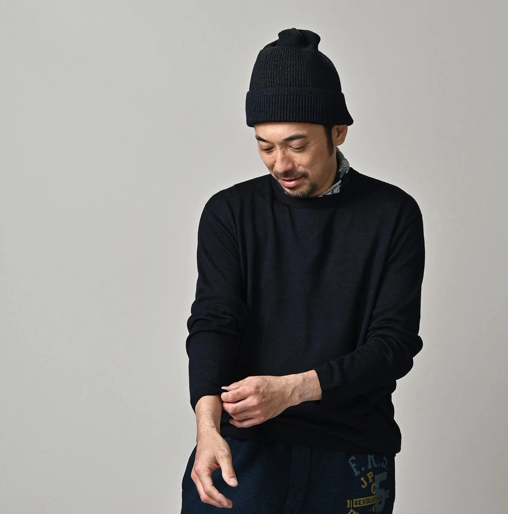 Indigo Whole Super Gauze 908 Crew