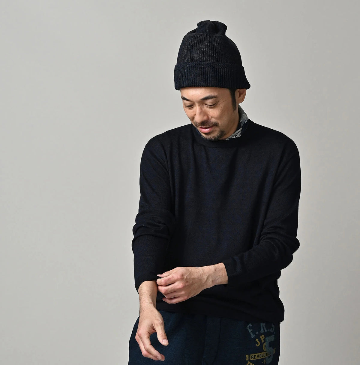 Indigo Whole Super Gauze 908 Crew