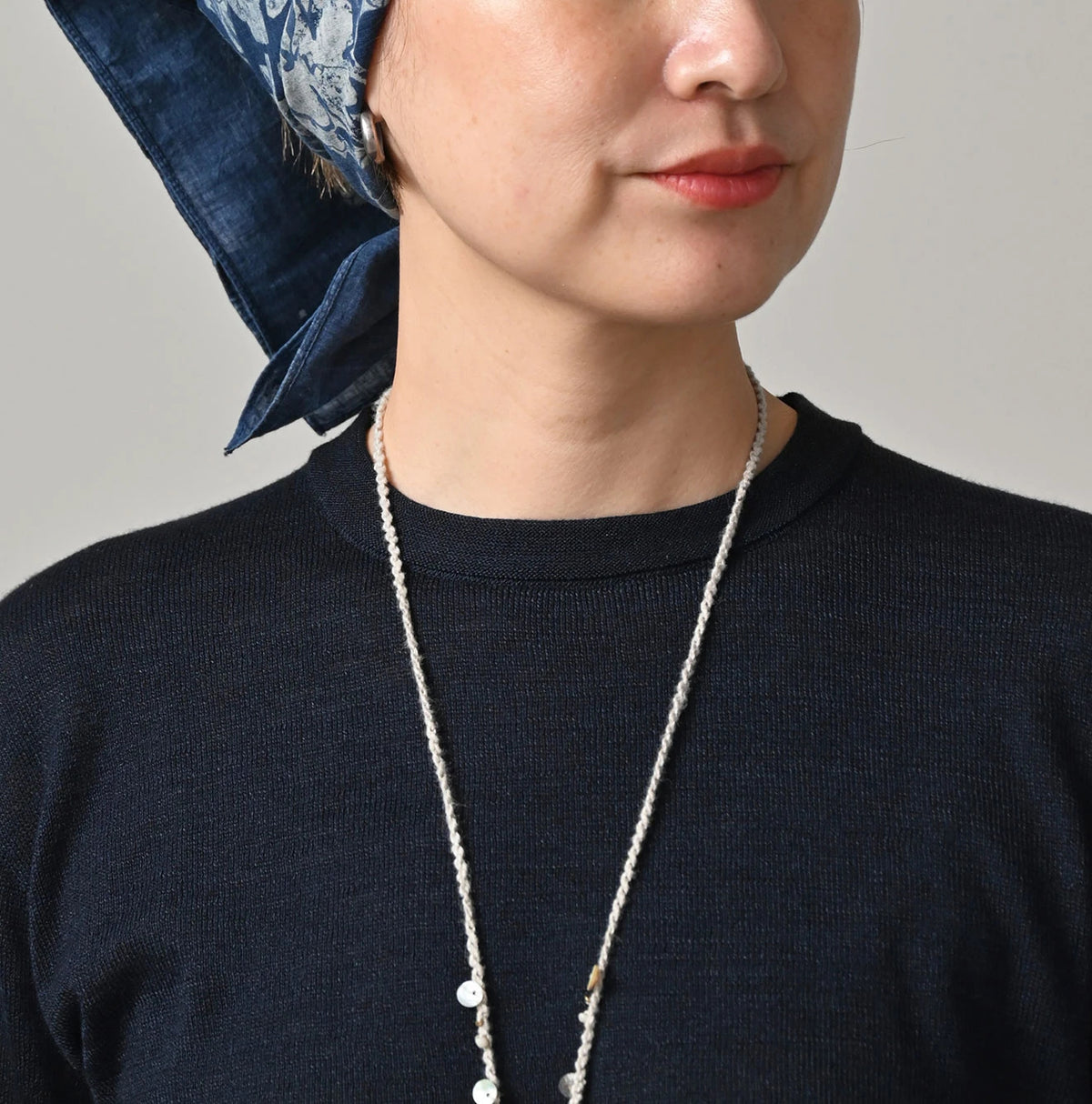 Indigo Whole Super Gauze 908 Crew