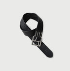 Vintage Leather Belt Wide Black