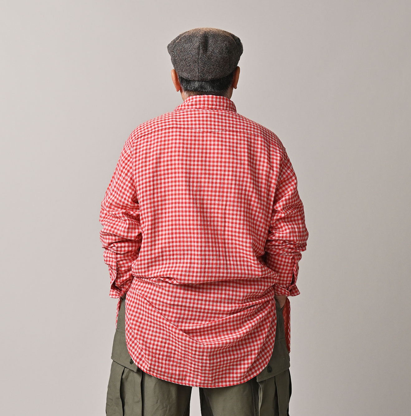 Gauze Double Woven 908 Gatcha-Pocket Shirt Male Model