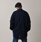 Indigo Gauze Double Woven 908 Gatcha-Pocket Shirt Male Model