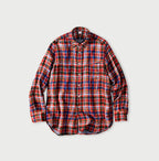 Gauze Double Woven 908 Loafer Button Down Shirt Red Tartan Check