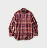 Gauze Double Woven 908 Loafer Button Down Shirt Red Tartan Check