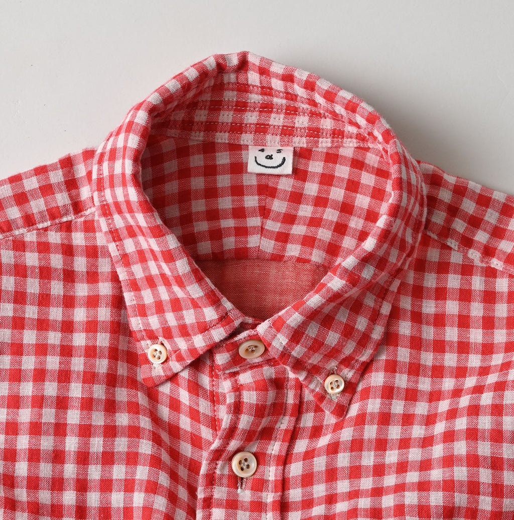 Gauze Double Woven 908 Loafer Button Down Shirt Detail