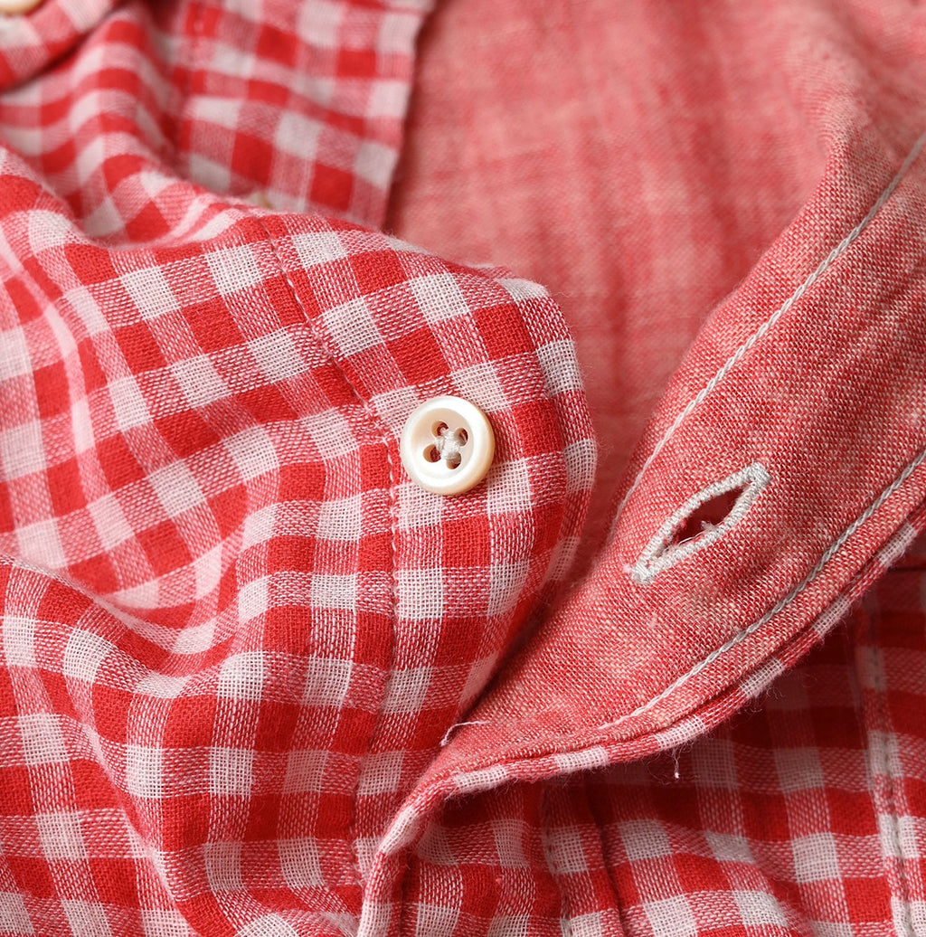 Gauze Double Woven 908 Loafer Button Down Shirt Detail