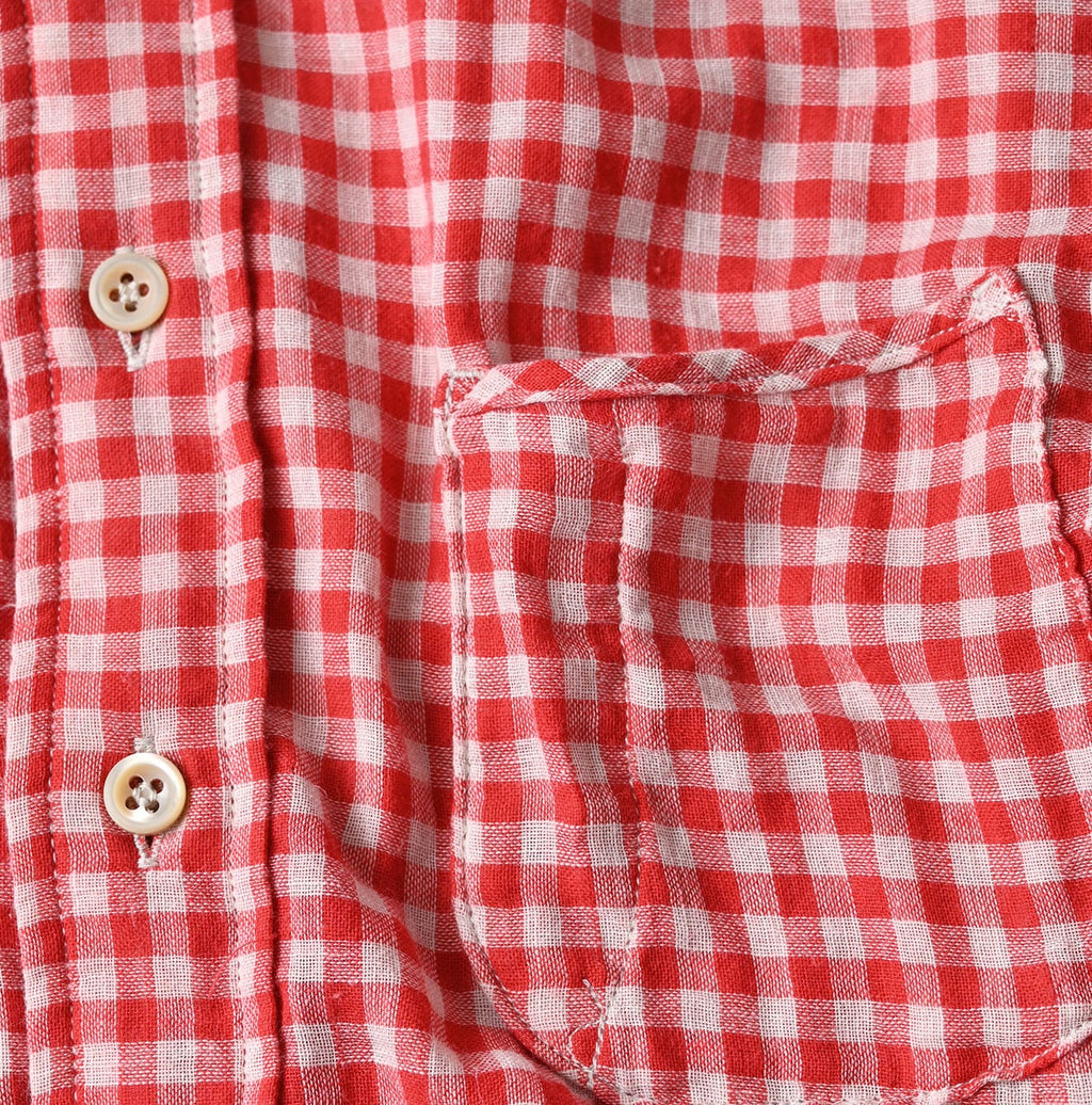 Gauze Double Woven 908 Loafer Button Down Shirt Detail