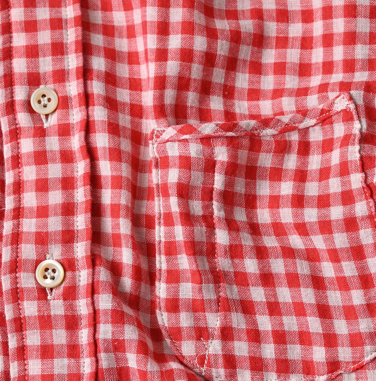 Gauze Double Woven 908 Loafer Button Down Shirt Detail