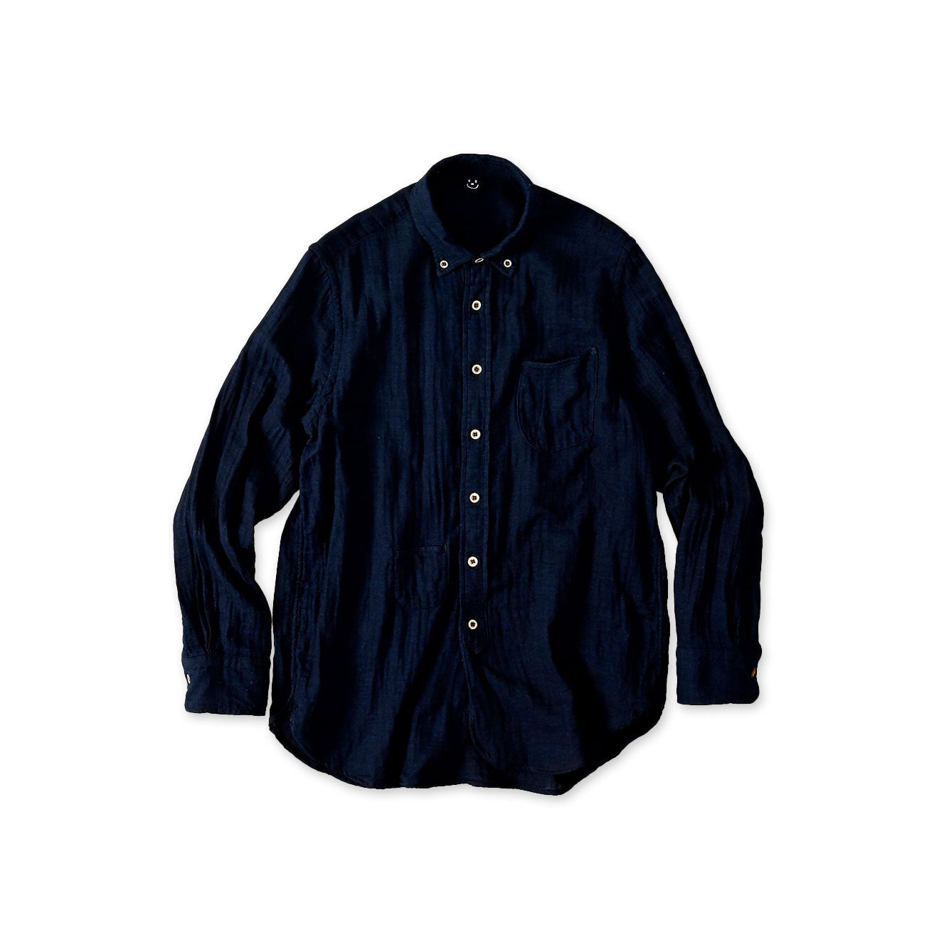 Indigo Gauze Double Woven 908 Loafer Button Down Shirt