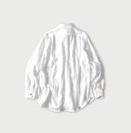 Gauze Double Woven 908 Loafer Button Down Shirt White Back