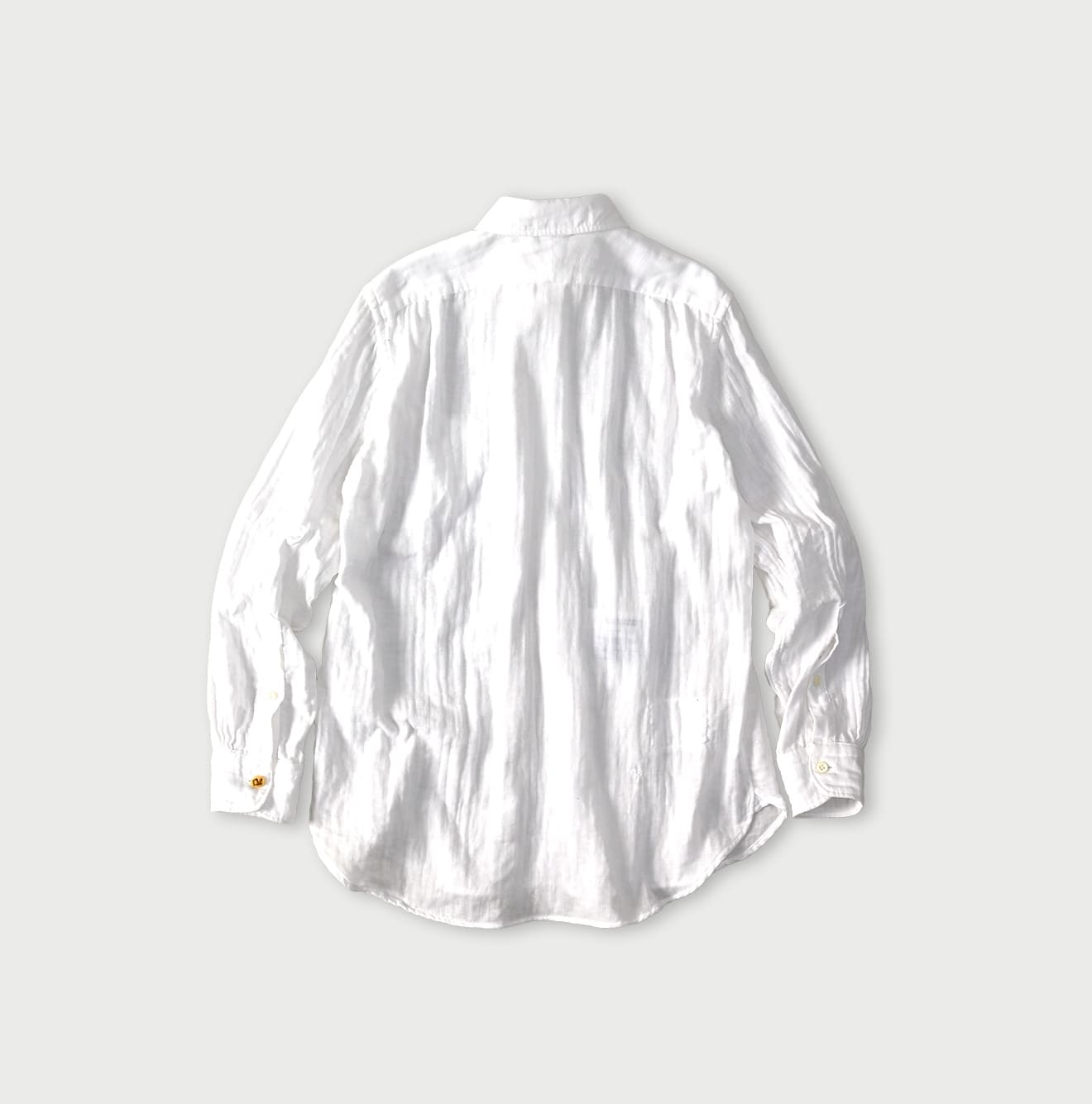 Gauze Double Woven 908 Loafer Button Down Shirt White Back