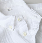 Gauze Double Woven 908 Loafer Button Down Shirt White Detail