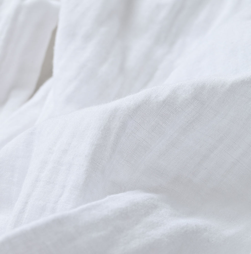 Gauze Double Woven 908 Loafer Button Down Shirt White Detail