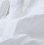 Gauze Double Woven 908 Loafer Button Down Shirt White Detail