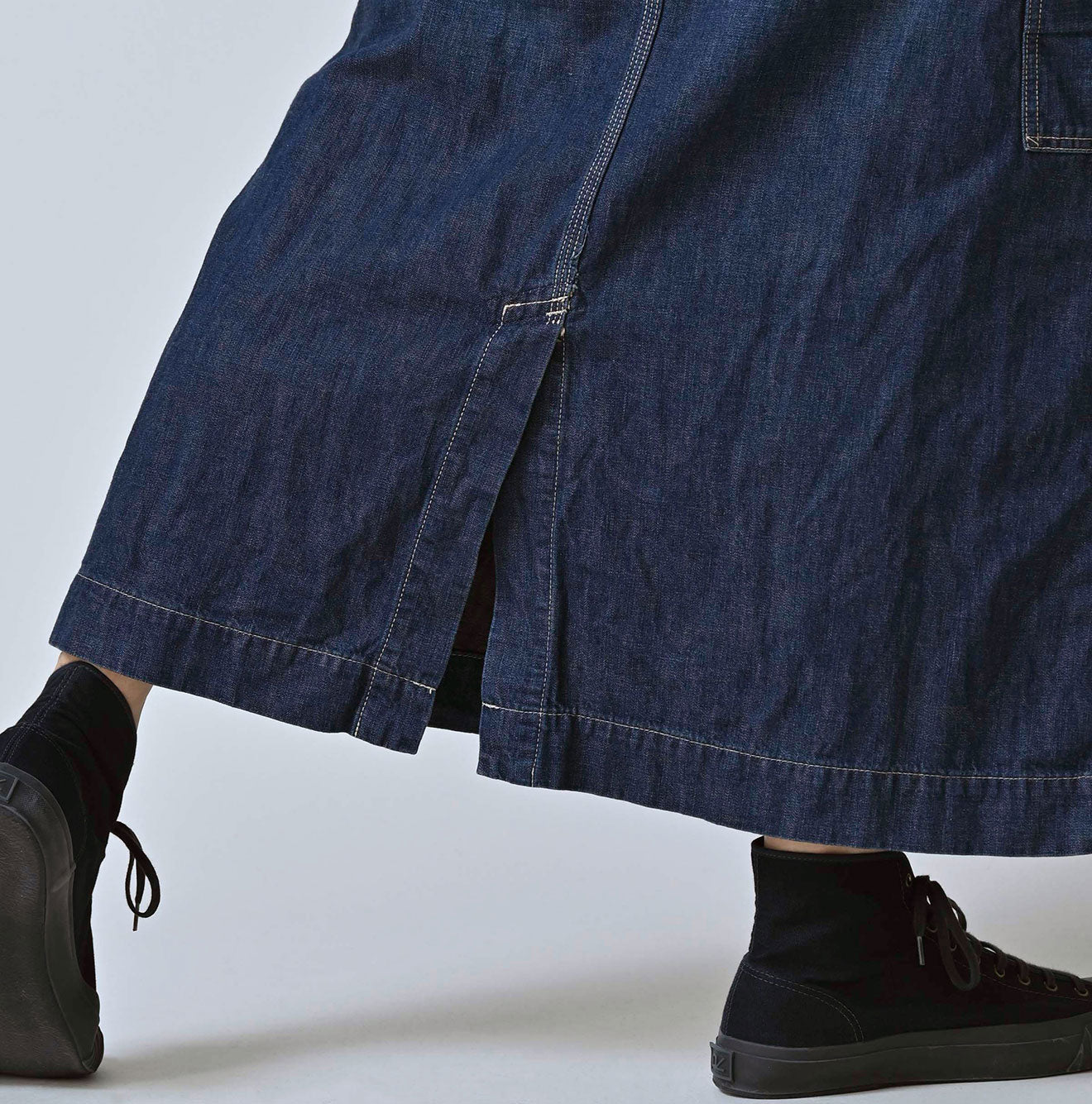 Work Indigo Painter Skirt Zyu Detail