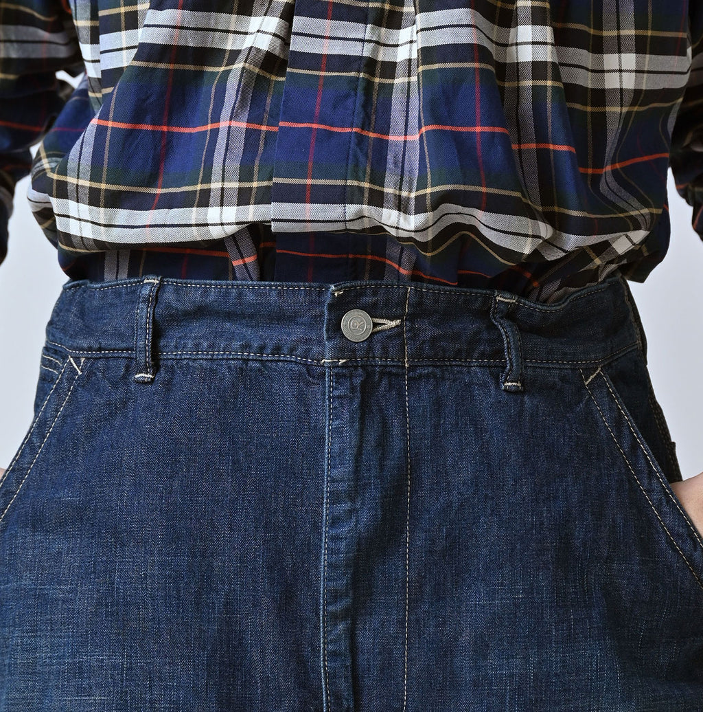 Work Indigo Painter Skirt Zyu Detail