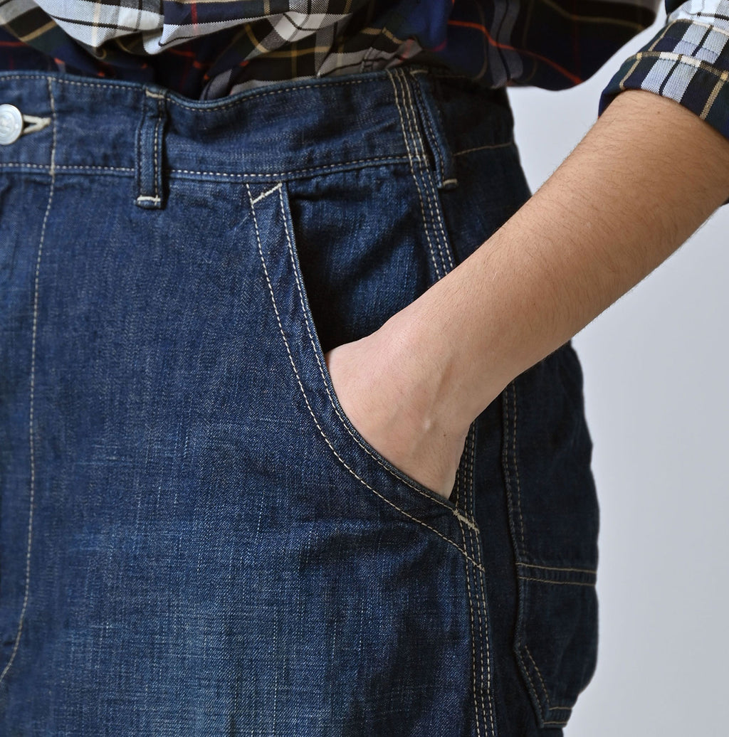 Work Indigo Painter Skirt Zyu Detail